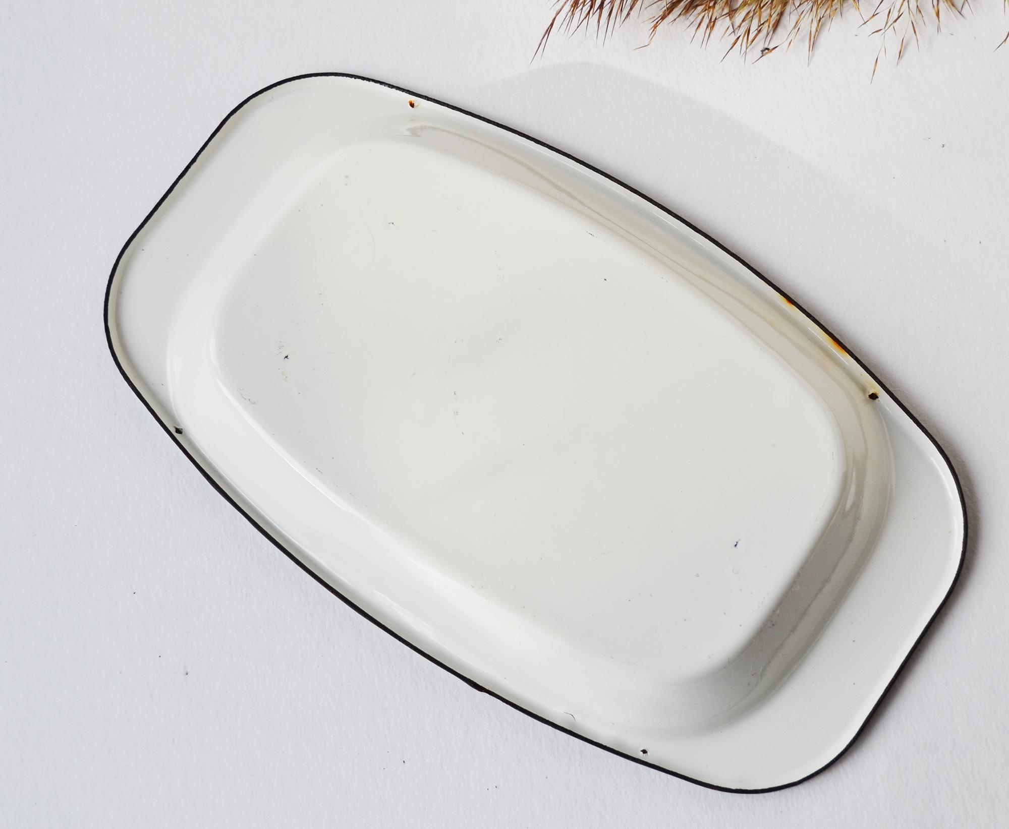 Plateau rectangulaire manguier émaillé Crabes Chehoma