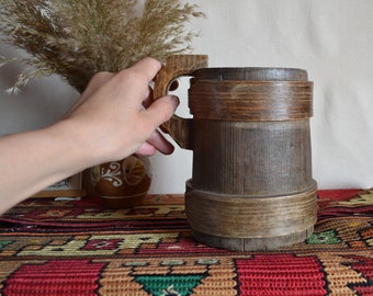 Antique primitive mug, Rustic decor, Wabi Sabi