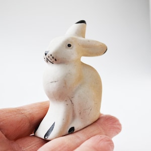 White rabbit figurine, Porcelain bunny figurine