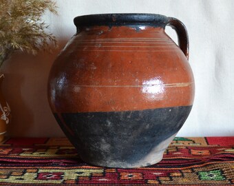 Old clay pot, Wabi sabi decor, Ceramic pot, Rustic vase