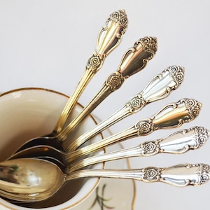 Coffee spoon set of 6, Vintage miniature small spoon, Small spoons