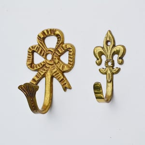 Vintage Brass Wall Hook, Coat Hook