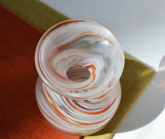 ムラーノスタイルのガラス花瓶、ヴィンテージの小さな黄色の花瓶