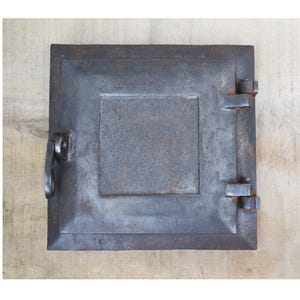 Cast iron wood fired oven door, Vintage fireplace door