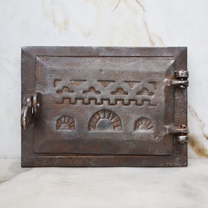 Vintage wood fired oven door, Cast iron stove door