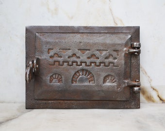 Vintage wood fired oven door, Cast iron stove door