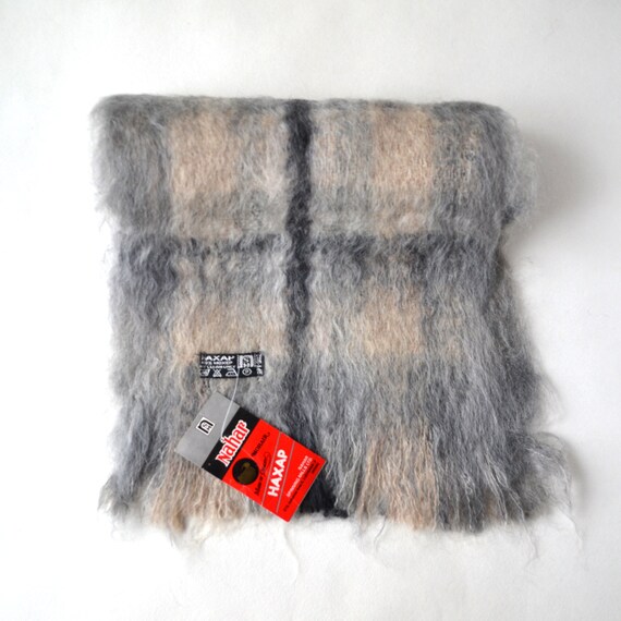 vintage mohair scarf Beige wool scarf