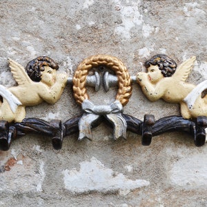 Vintage Gusseisen Wandhaken, Garderobe, Dekorative Wandhaken Engel