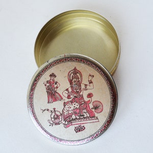 Vintage tin box with lid &quot;Indian dancer&quot;