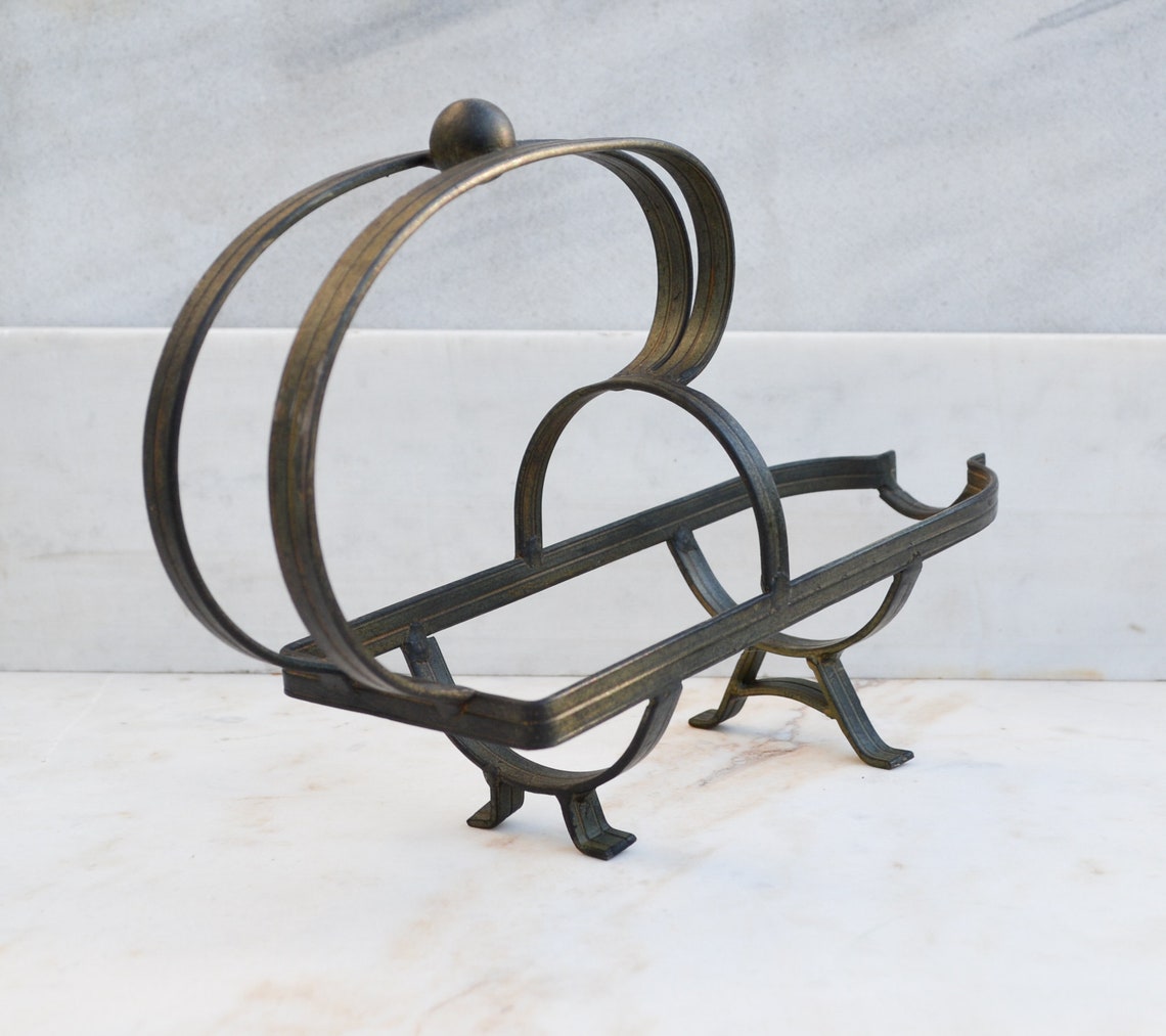 Vintage wine bottle holder metal Etsy