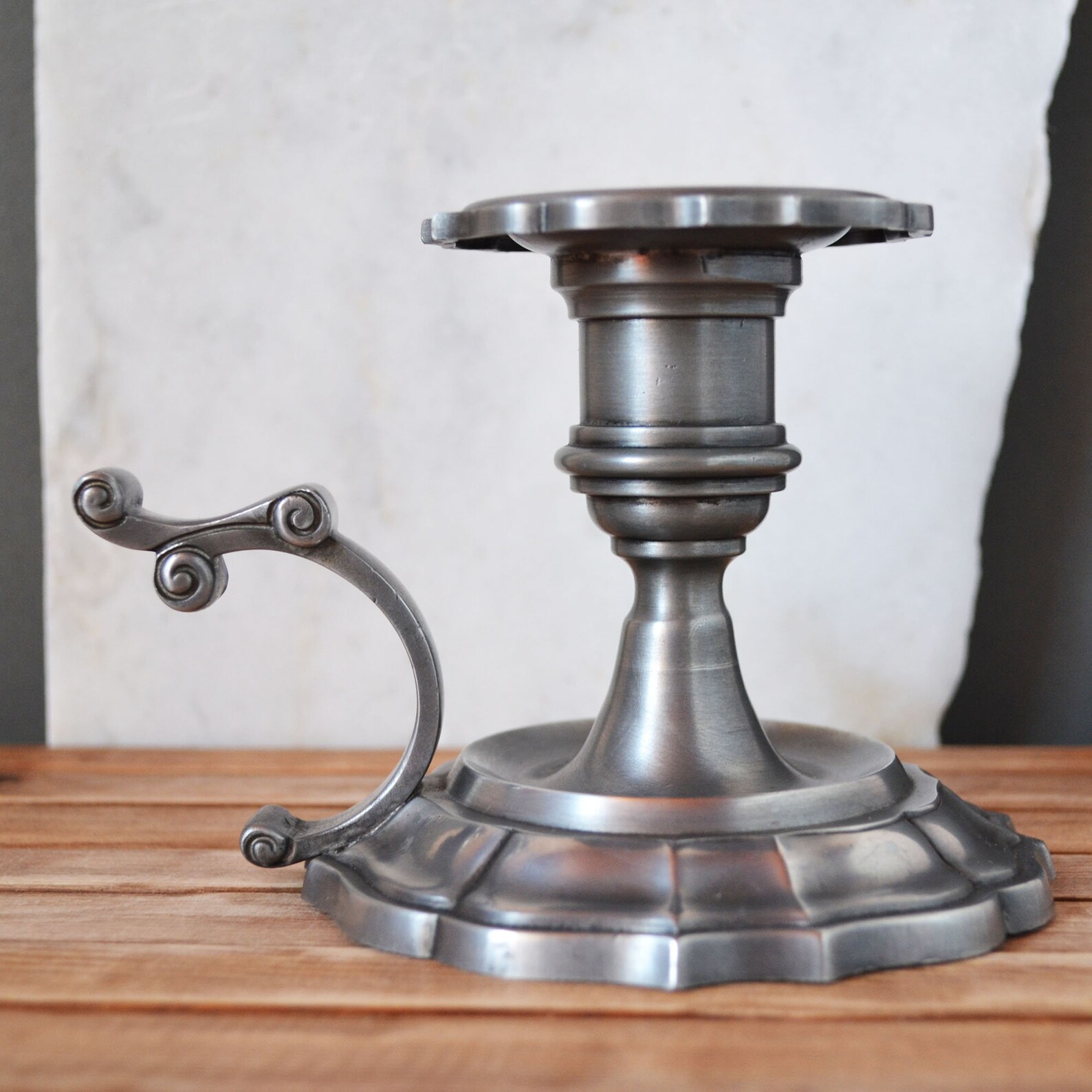 Vintage pewter candlestick with handle Germany Etsy