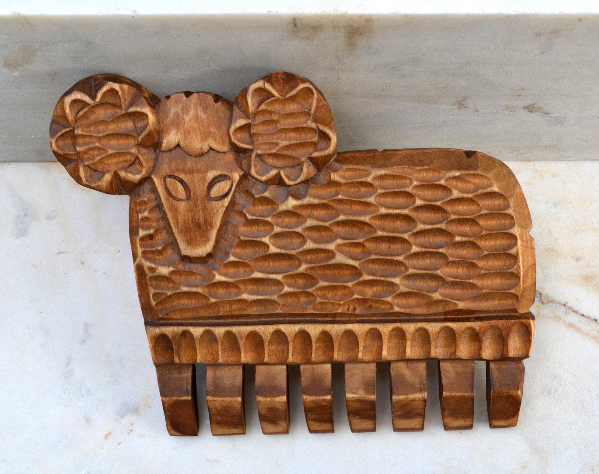 Wooden comb for sheep Sheep decor Vintage handmade Etsy