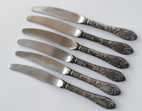 Vintage dinner knives, Soviet flatware set