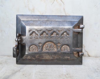 Antique wood fired oven door, Cast iron stove door