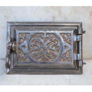 Cast iron small stove door, 1900s, Antique wood fired oven door