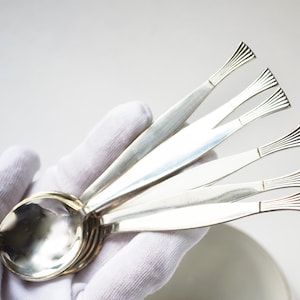 Vintage Tea spoon set, Chocolate spoons, Retro dinnerware