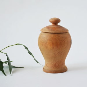 Wood salt cellar with lid, Juniper, Handmade