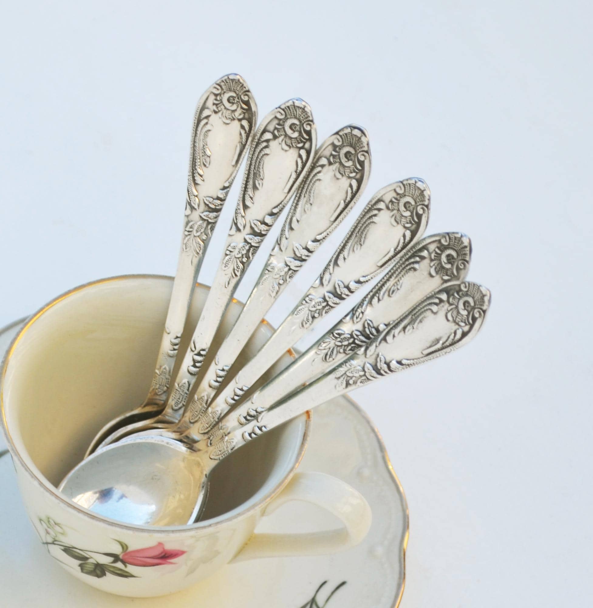 Vintage Floral Teaspoons - Etsy Australia