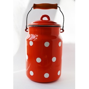 Vintage can with lid, Kitchen utensil holder, 1970s