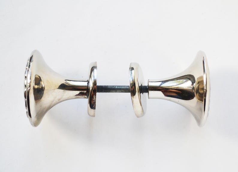 Vintage Metal Door Knobs, Interior Door Handles, Mid Century Hardware, Soviet 1970s, Retro Home Renovation, Industrial Decor image 3