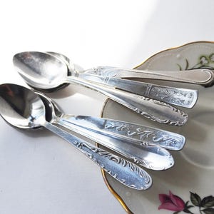 Mismatched coffee spoons, Vintage stainless steel small spoons