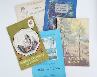 Set of 5 children books in Russian, Vintage book set