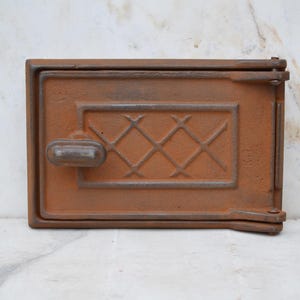 Vintage cast iron oven door, Wood fired oven door, Furnace door