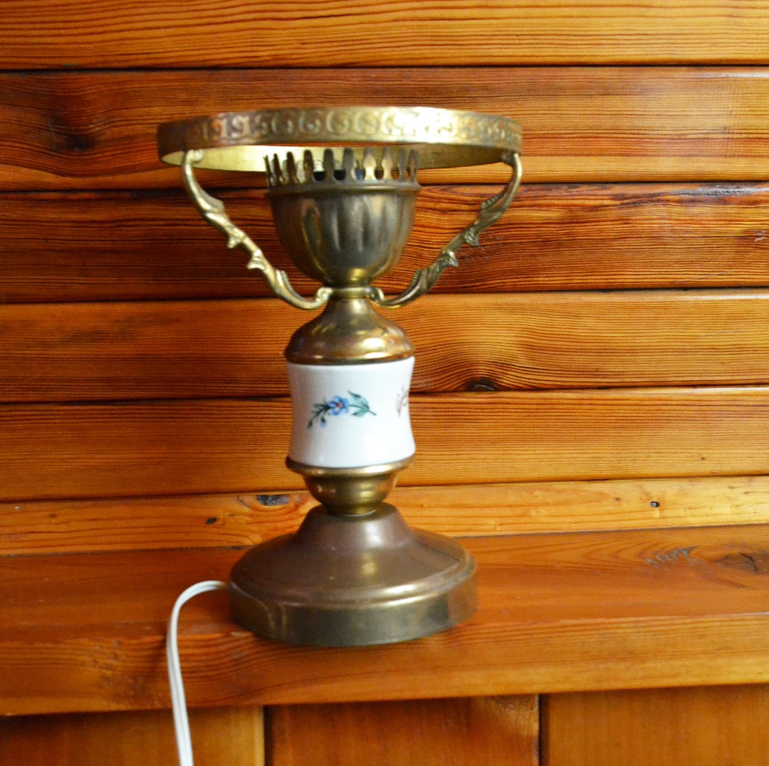 Vintage Brass Lamp Base Soviet Table Lamp Etsy