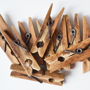 Distressed Clothes Pins Slightly Weathered Worn Finish Sun Washed Wooden  Clothes Line Pins Laundry Line Pins Wooden Craft Pegs 