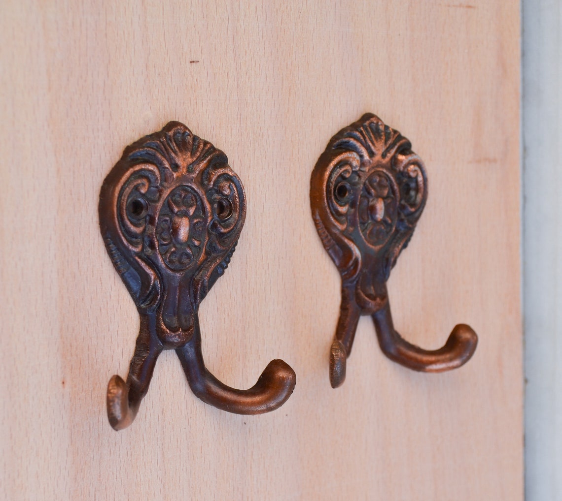 Pair wall hooks Vintage decorative hooks Coat hooks Etsy