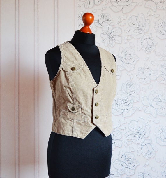 Women's corduroy top skirt vest
