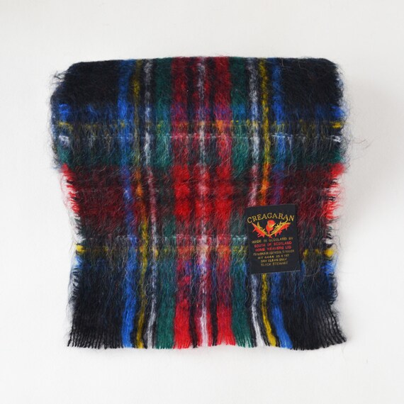 Scottish mohair scarf Vintage plaid mohair scarf C