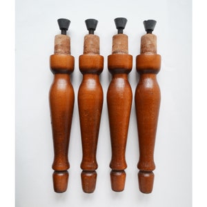 Set of 4 Vintage wood legs, Decoration hardware for restoration