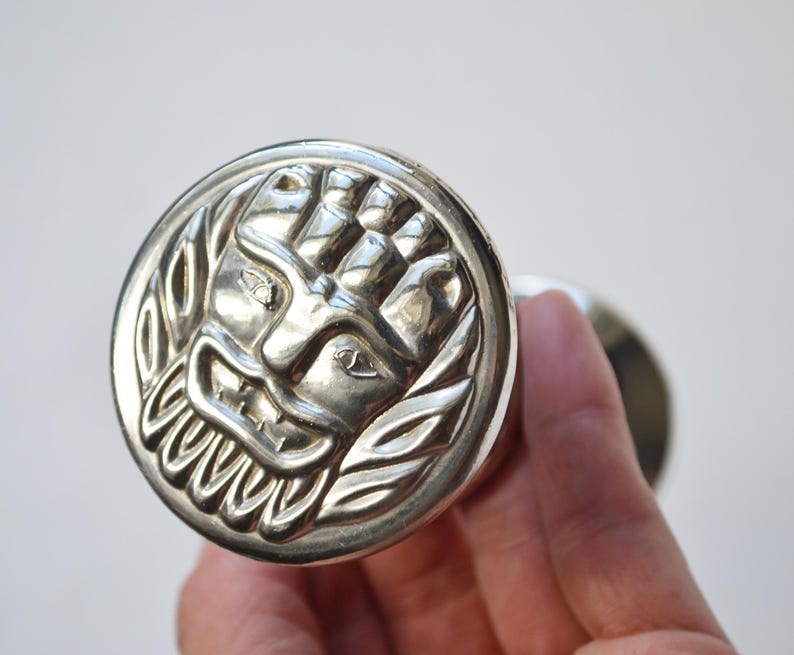 Vintage Metal Door Knobs, Interior Door Handles, Mid Century Hardware, Soviet 1970s, Retro Home Renovation, Industrial Decor image 6