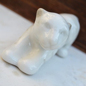 Figura de tigre blanco de porcelana, decoración de estantería