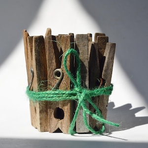 Vintage Wooden Clothespins, Set of 10, Clothespin, Craft Supplies