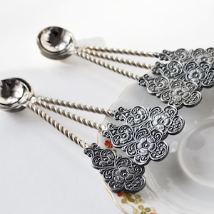Vintage set of small spoons, Coffee spoons, Tea spoons, Dessert spoons