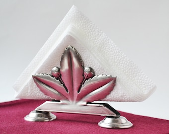 Vintage Silver Plated Napkin Holder With Strawberry Design