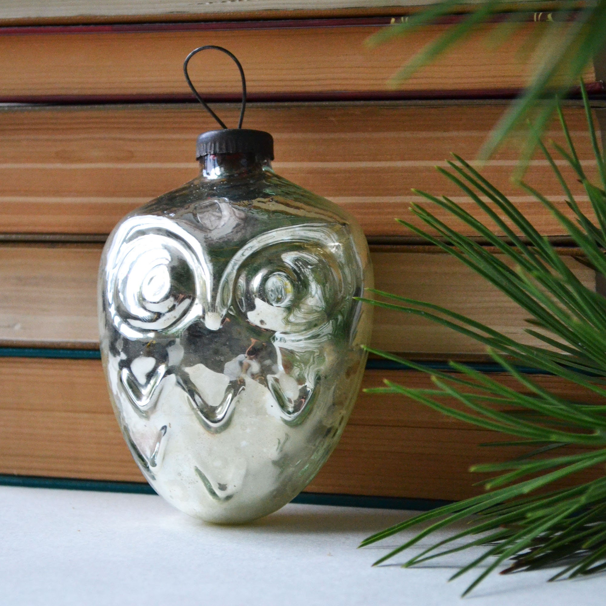 Owl Christmas ornament glass tree decoration Vintage Owl Etsy