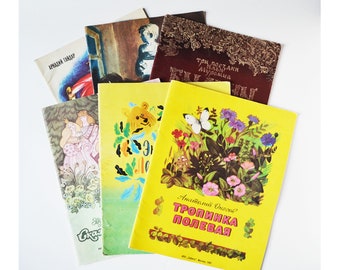 Set di 6 libri per bambini in russo, set di libri vintage per bambini