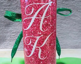 Sorority Inspired, Gym Shoe Style Tumbler with Faux Ice Topper & Lime Slice.