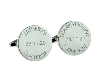 personalised father of the bride cufflinks