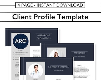 Client Profile Template - Editable Info Sheet for New Clients - Customer Information - Business Workflow - Letter PDF - Instant Download