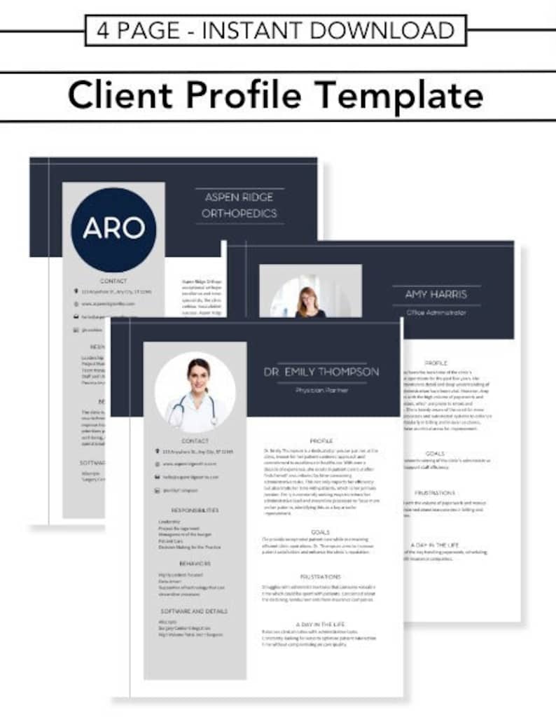 Client Profile Template - Editable Info Sheet for New Clients ...