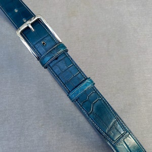 Ceinture en cuir alligator, ceinture faite à la main pour hommes en peau dalligator image 6