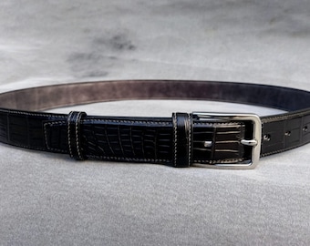 Alligator Leather Belt, Alligator Skin MEN'S Handmade Belt