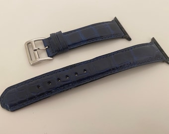 Genuine Alligator leather Apple Watch strap - Handmade Alligator Apple Watch strap 38/40 mm - Genuine Alligator leather Apple Watch band