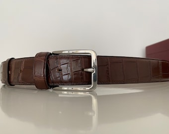 Alligator Leather Belt, Alligator Skin MEN'S Handmade Belt