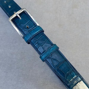 Ceinture en cuir alligator, ceinture faite à la main pour hommes en peau dalligator image 5