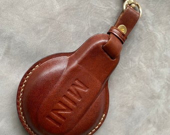 Handmade Leather Car Key Case, Car Accessories, Key Fob Cover, MINI Key Sleeve, Smart Key Leather Case, Gifts For Men & Women, Leather gift